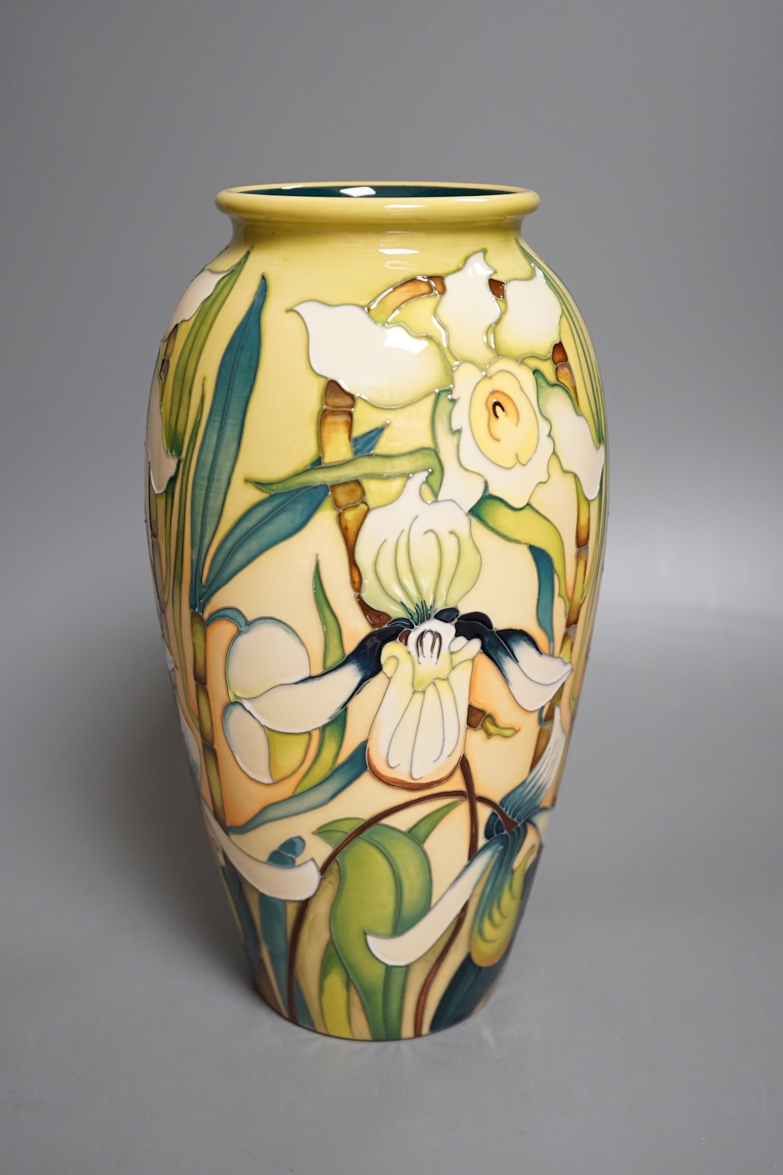 A Moorcroft 'Trentham' vase, limited edition 98/100, 2013 by Emma Bossons, boxed, 25cms high.